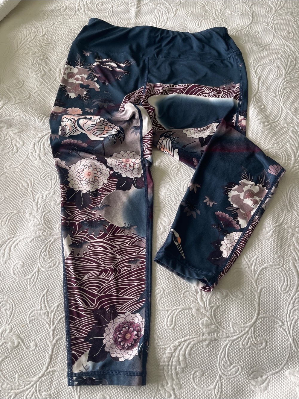 Sweaty Betty Navy Floral Print Leggings